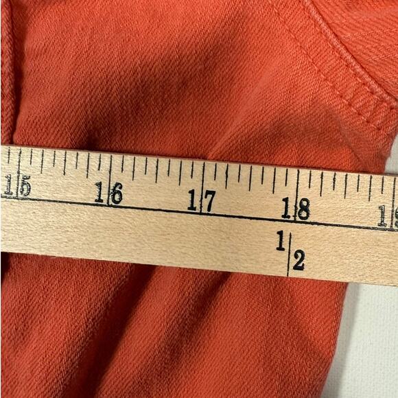 L.L. Bean Women's XS Orange Denim Jean Jacket Button Front Classic Fit - Picture 9 of 10
